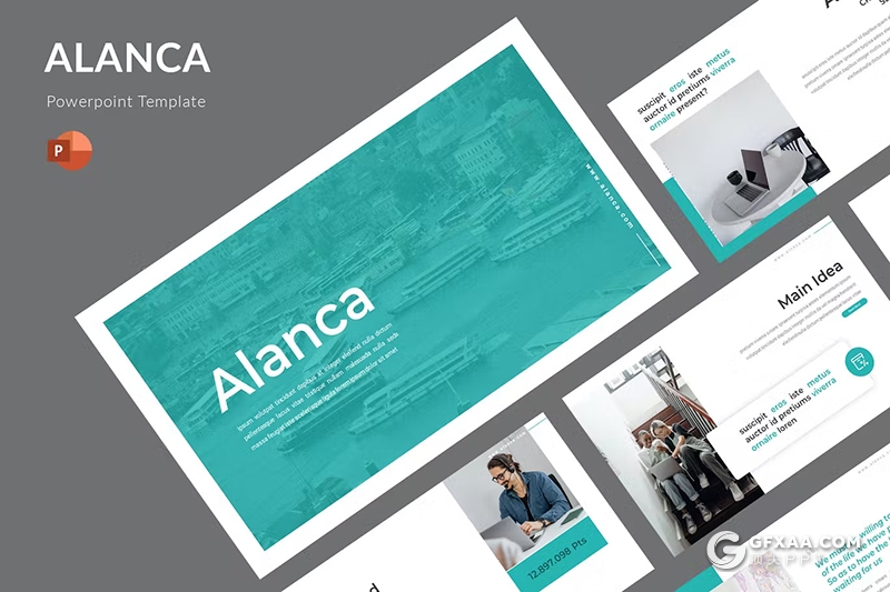 30页扁平化商业计划书团队介绍商务通用国外PPT模板5种配色 - 顶尖PPT