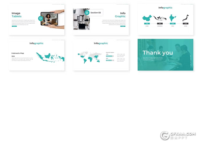 30页扁平化商业计划书团队介绍商务通用国外PPT模板5种配色 - 顶尖PPT