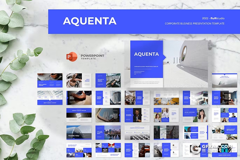 42页蓝色企业公司介绍展示业务合作商业计划书通用国外PPT模板 - 顶尖PPT