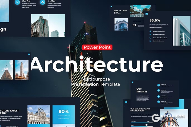 39页企业建筑工程项目展示国外PPT模板 - 顶尖PPT