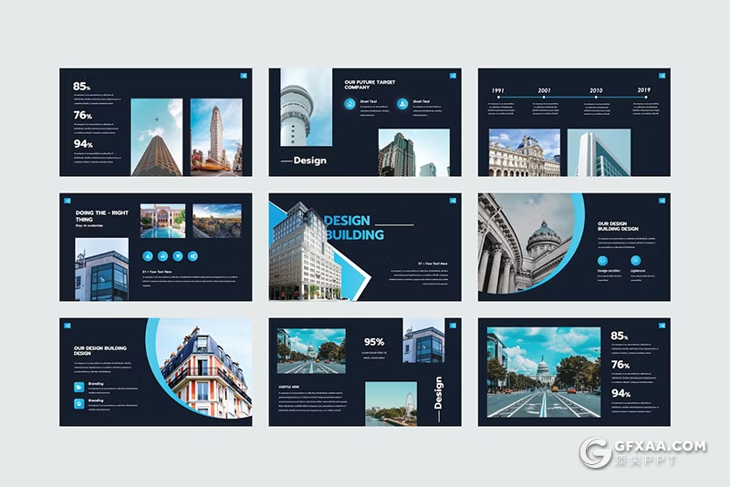 39页企业建筑工程项目展示国外PPT模板 - 顶尖PPT