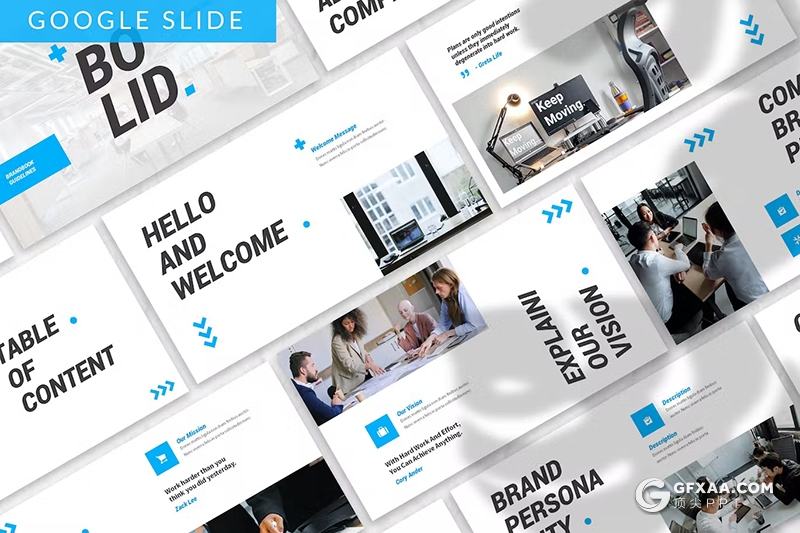 30页团队介绍企业简介商业计划书商务通用国外GoogleSlides模板3种配色2款尺寸 - 顶尖PPT