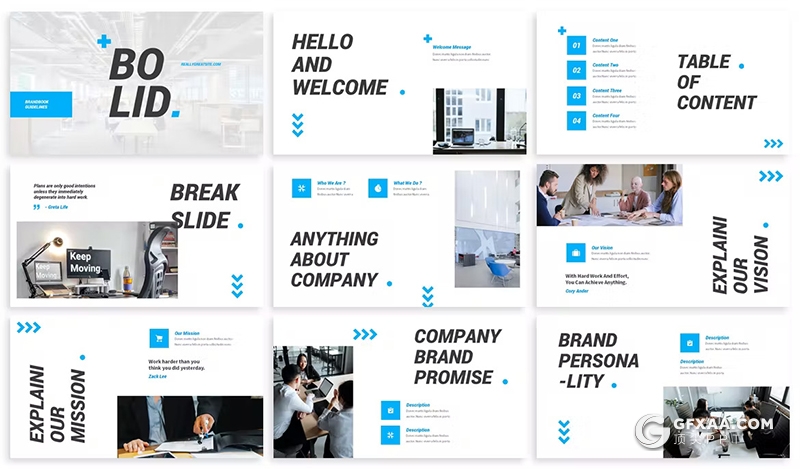 30页团队介绍企业简介商业计划书商务通用国外PPT模板3种配色2款尺寸 - 顶尖PPT
