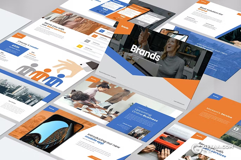 30页欧美风高端大气企业介绍商业计划书团队合作商务通用国外PPT模板 - 顶尖PPT