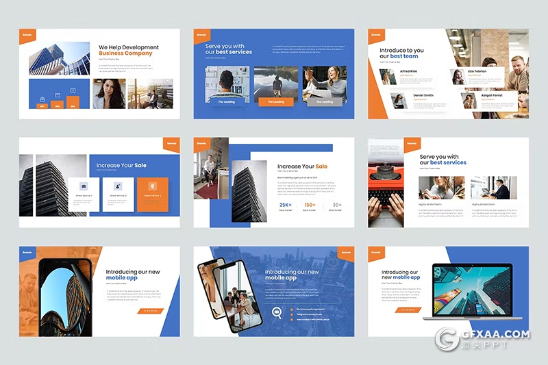 30页欧美风高端大气企业介绍商业计划书团队合作商务通用国外PPT模板 - 顶尖PPT
