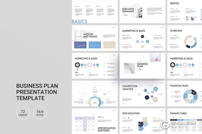 72页企业建筑工程项目展示数据汇报国外PPT模板 - 顶尖PPT