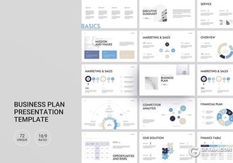 72页企业建筑工程项目展示数据汇报国外PPT模板 - 顶尖PPT
