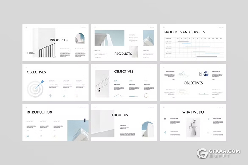 72页企业建筑工程项目展示数据汇报国外PPT模板 - 顶尖PPT