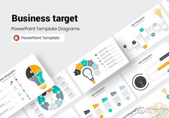 54页多色彩商务图形图表通用PPT模板 - 顶尖PPT