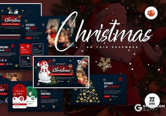 22页精美庆祝圣诞节主题国外PPT模板 - 顶尖PPT