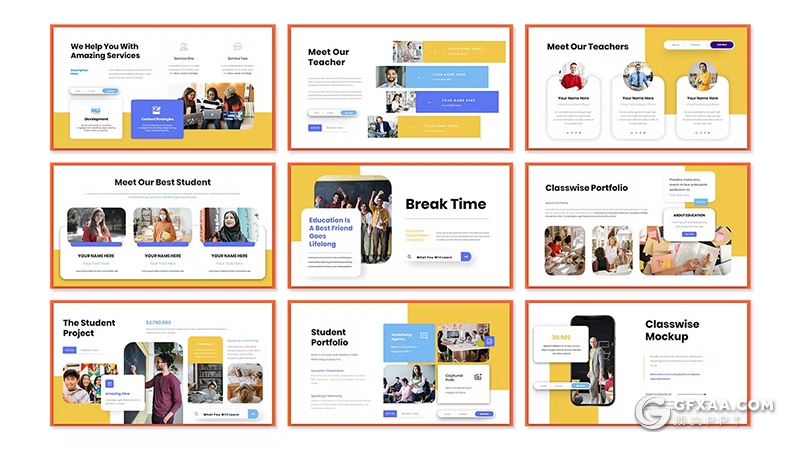 30页大学课堂教育演示宣传国外PPT模板 - 顶尖PPT