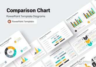 58页多色彩商务图形图表对比图PPT模板 - 顶尖PPT