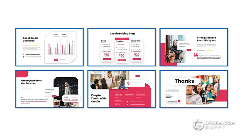 30页大气精美扁平化大学教育培训宣传介绍通用国外PPT模板 - 顶尖PPT