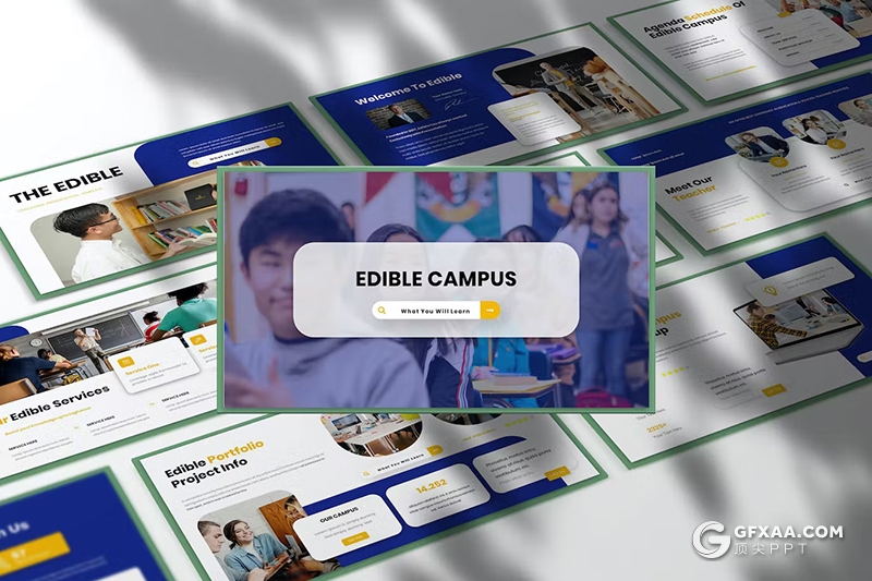 30页大气精美大学教育培训宣传国外PPT模板 - 顶尖PPT