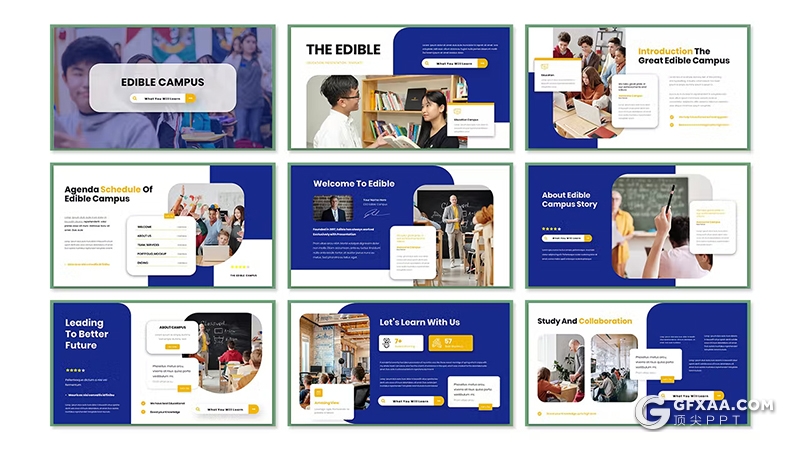 30页大气精美大学教育培训宣传国外PPT模板 - 顶尖PPT