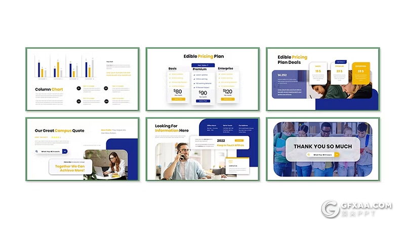 30页大气精美大学教育培训宣传国外PPT模板 - 顶尖PPT