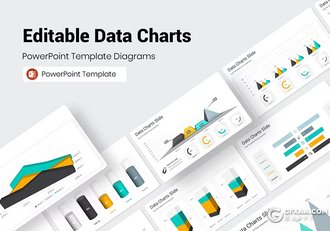52页多色彩商务图形图表通用PPT模板 - 顶尖PPT