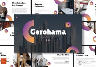 30页创意精美时尚商业计划书团队介绍商务通用国外PPT模板5种配色 - 顶尖PPT