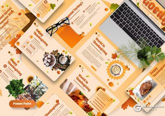 45页橙色大气感恩节主题国外PPT模板 - 顶尖PPT