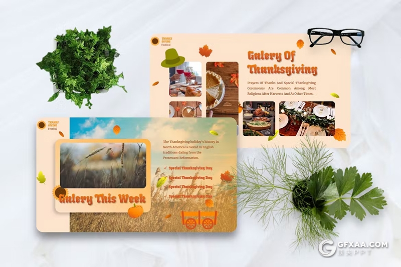 45页橙色大气感恩节主题国外PPT模板 - 顶尖PPT