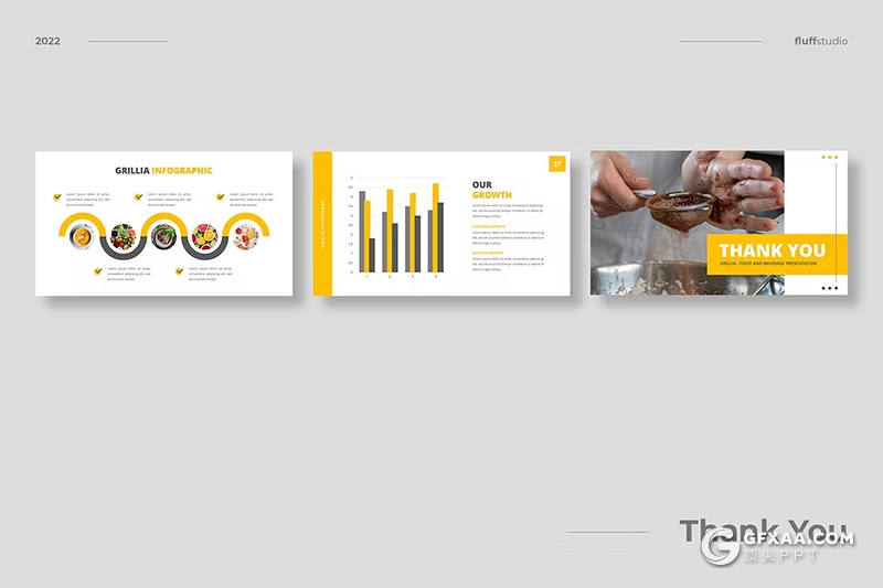 30页餐厅餐饮美食介绍展示数据分析国外PPT模板 - 顶尖PPT