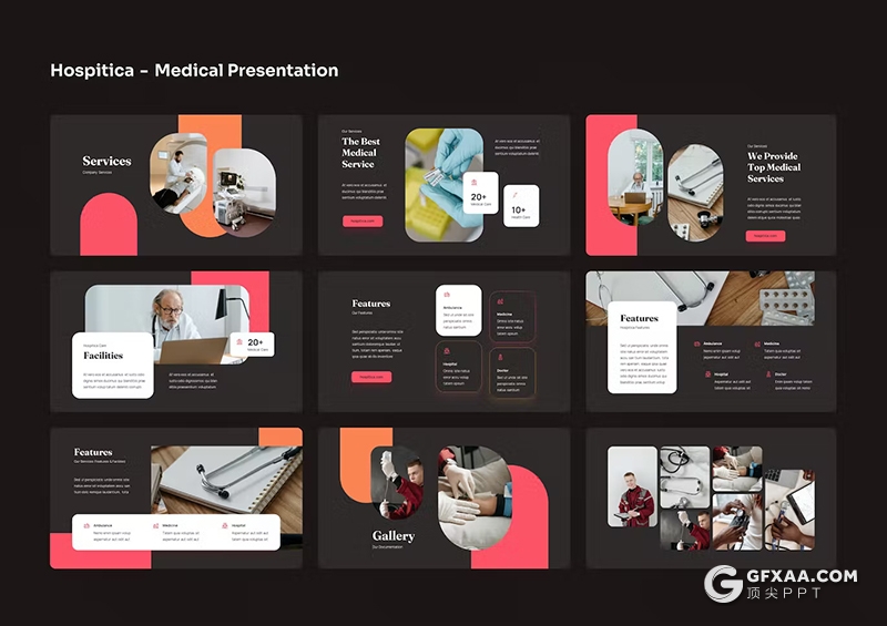 40页医学医疗研究报告医学团队展示国外PPT模板 - 顶尖PPT