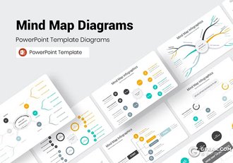 39页多色彩思维导图图形图表商务通用PPT模板 - 顶尖PPT