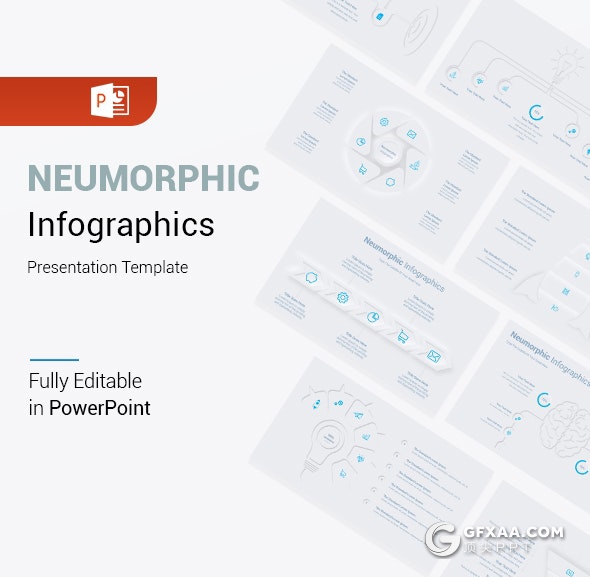 203页蓝色微立体信息图形图表PPT图形模板 - 顶尖PPT