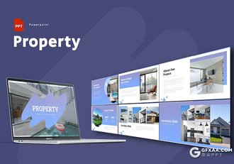 30页蓝色渐变色室内设计家居展示PPT模板 - 顶尖PPT