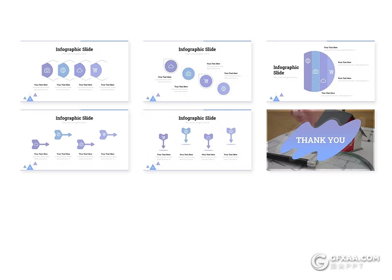 30页蓝色渐变色室内设计家居展示PPT模板 - 顶尖PPT