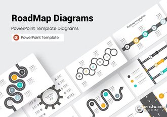 48页路线图形图表PPT模板 - 顶尖PPT