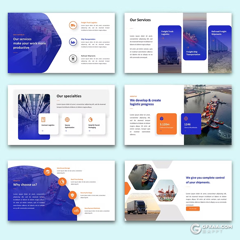 36页蓝色精美大气时尚商业计划书团队介绍商业通用国外PPT模板 - 顶尖PPT