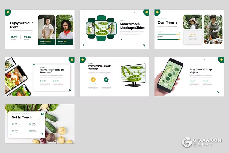 40页绿色蔬菜食品介绍通用PPT模板 - 顶尖PPT