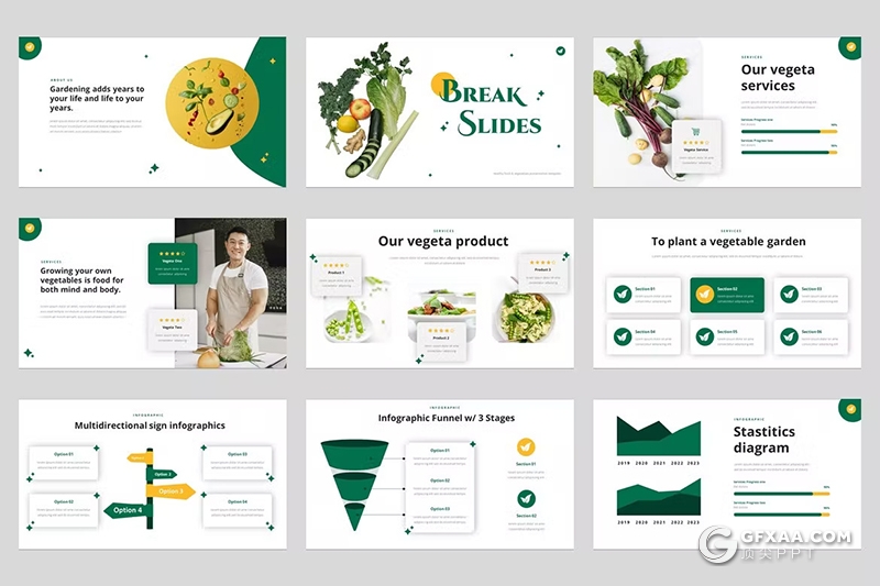 40页绿色蔬菜食品介绍通用PPT模板 - 顶尖PPT