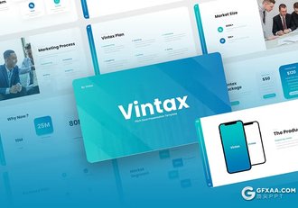 40页蓝色渐变色商业计划书团队介绍商业通用国外PPT模板 - 顶尖PPT