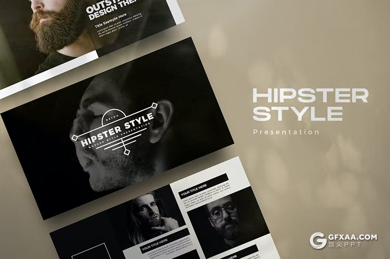 30页黑白风团队介绍商业计划书商务通用国外GoogleSlides模板 - 顶尖PPT