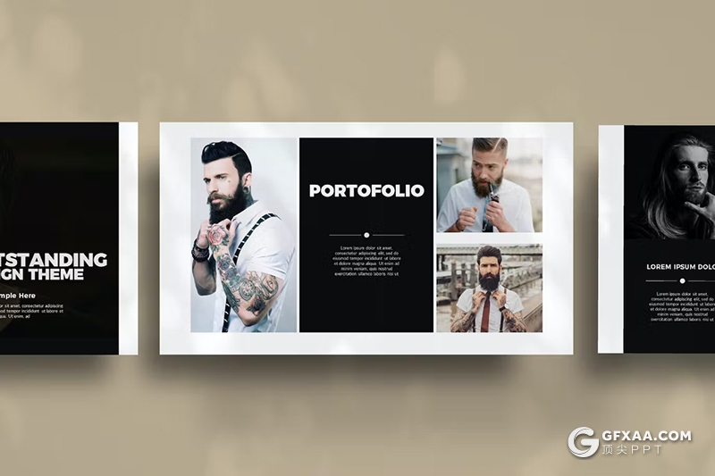 30页黑白风团队介绍商业计划书商务通用国外GoogleSlides模板 - 顶尖PPT