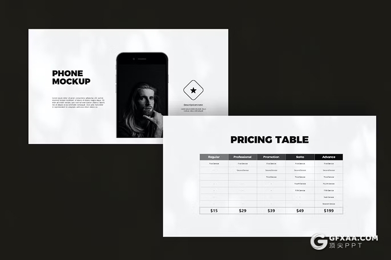 30页黑白风团队介绍商业计划书商务通用国外GoogleSlides模板 - 顶尖PPT