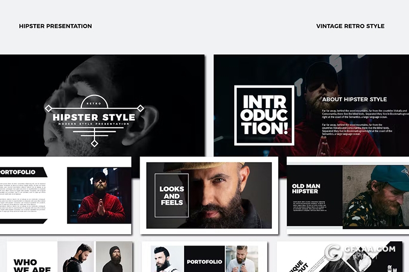 30页黑白风团队介绍商业计划书商务通用国外keynote模板 - 顶尖PPT