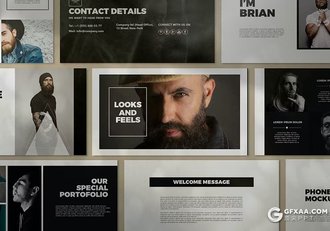 30页黑白风团队介绍商业计划书商务通用国外PPT模板 - 顶尖PPT