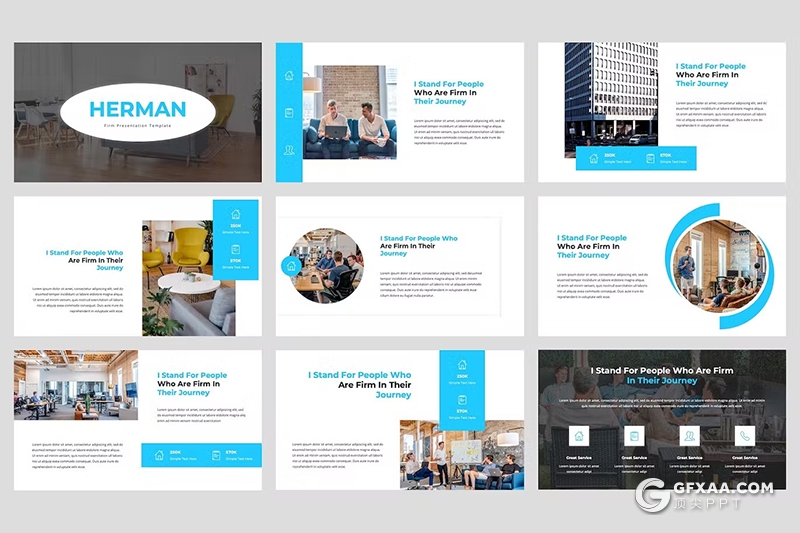 36页蓝色企业介绍商业计划书商务通用国外GoogleSlides模板 - 顶尖PPT