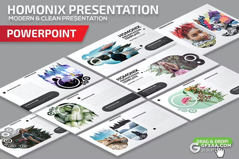 35页艺术风时尚精美摄影图片展示通用国外PPT模板 - 顶尖PPT