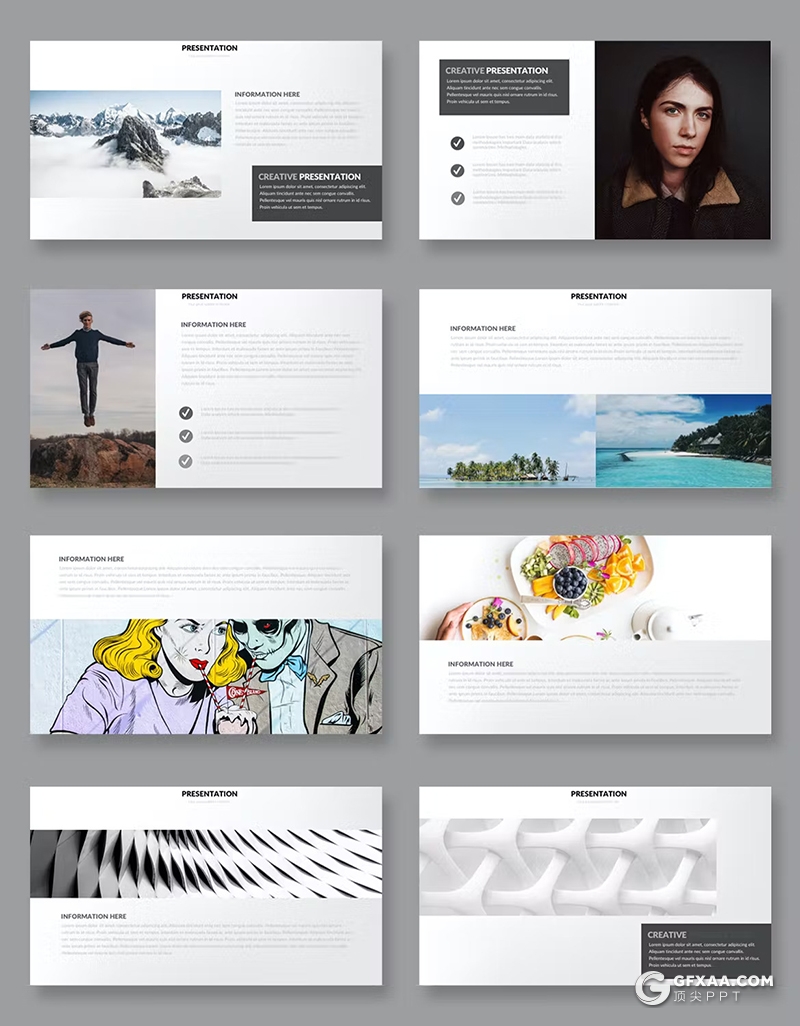 35页艺术风时尚精美摄影图片展示通用国外PPT模板 - 顶尖PPT