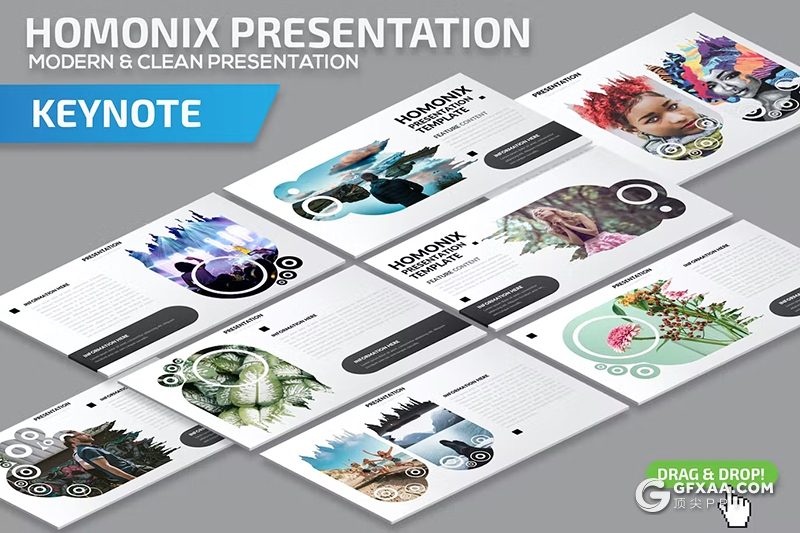 35页艺术风时尚精美摄影图片展示通用国外keynote模板 - 顶尖PPT