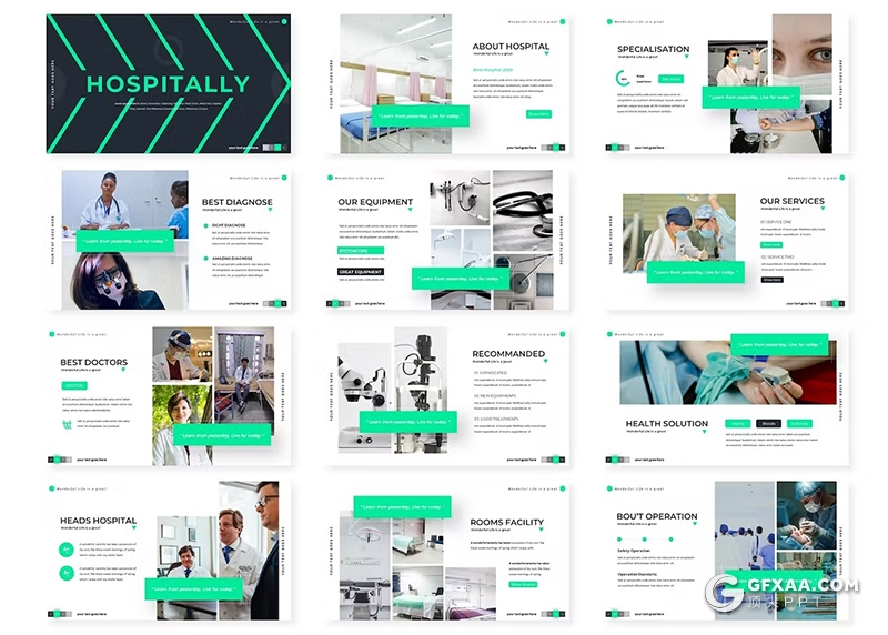 30页医院医疗行业医学研究主题国外PPT模板 - 顶尖PPT