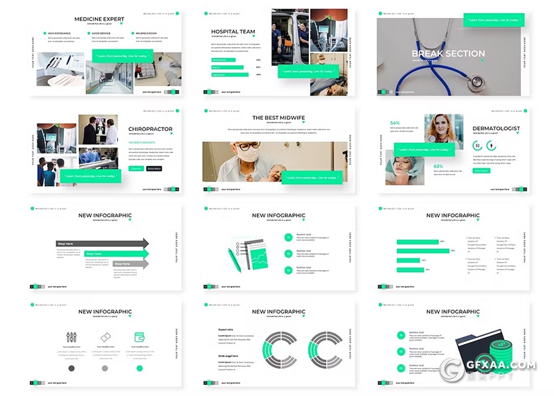 30页医院医疗行业医学研究主题国外PPT模板 - 顶尖PPT