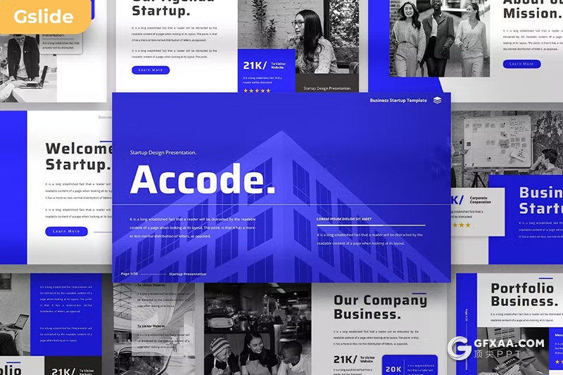 35页蓝色企业介绍商业计划书商务通用国外GoogleSlides模板 - 顶尖PPT