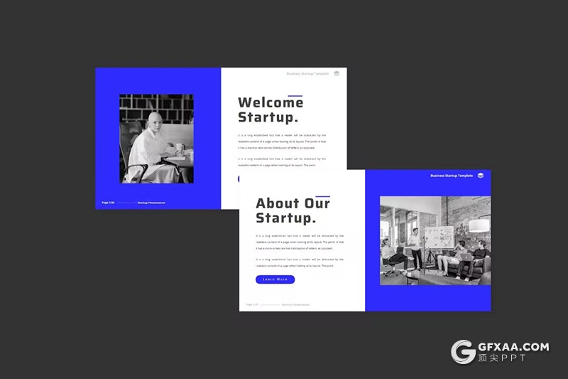 35页蓝色企业介绍商业计划书商务通用国外Keynote模板 - 顶尖PPT