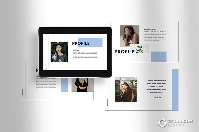 32页摄影图片展示模特展示通用国外PPT模板 - 顶尖PPT