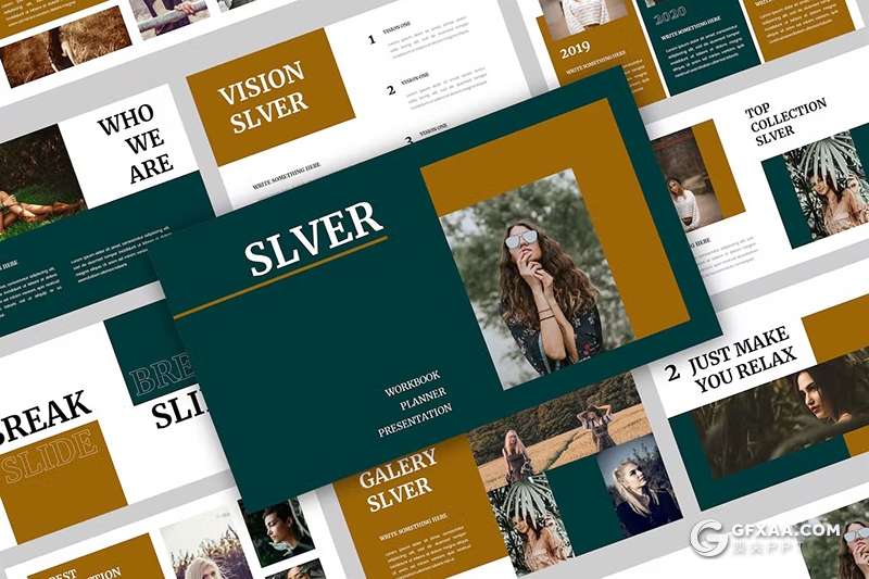 40页大气精美摄影图片展示模特展示通用国外GoogleSlides模板 - 顶尖PPT